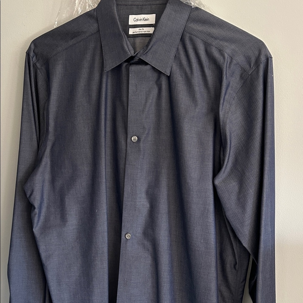 Calvin Klein Men's Dress Shirt - Dark Gray